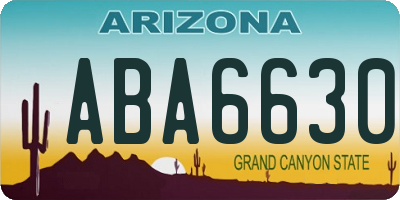 AZ license plate ABA6630