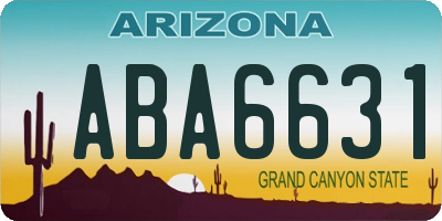 AZ license plate ABA6631