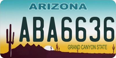 AZ license plate ABA6636