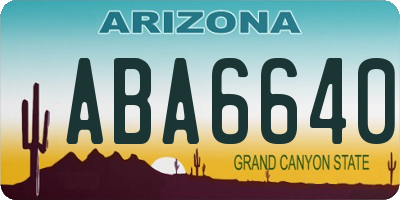 AZ license plate ABA6640