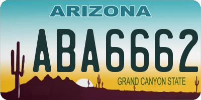AZ license plate ABA6662