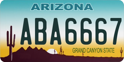 AZ license plate ABA6667