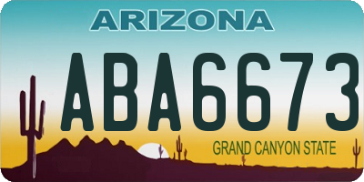 AZ license plate ABA6673