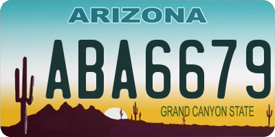 AZ license plate ABA6679