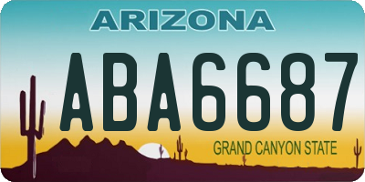 AZ license plate ABA6687