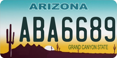 AZ license plate ABA6689