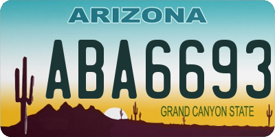 AZ license plate ABA6693
