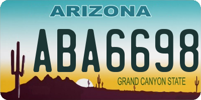 AZ license plate ABA6698