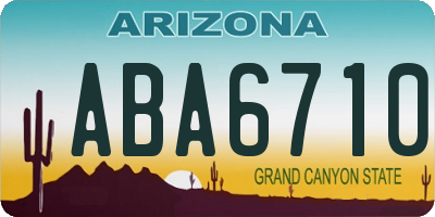 AZ license plate ABA6710