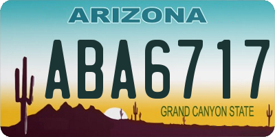 AZ license plate ABA6717