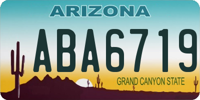 AZ license plate ABA6719