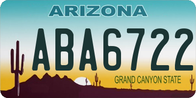 AZ license plate ABA6722