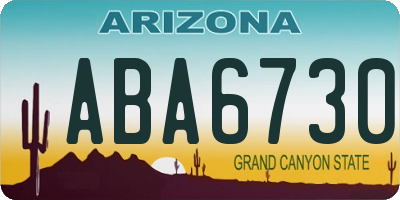AZ license plate ABA6730