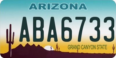 AZ license plate ABA6733