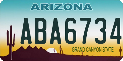 AZ license plate ABA6734