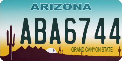 AZ license plate ABA6744