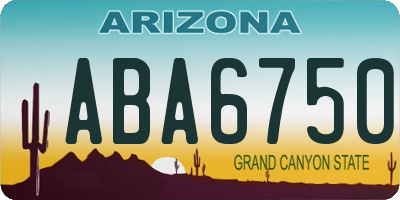 AZ license plate ABA6750