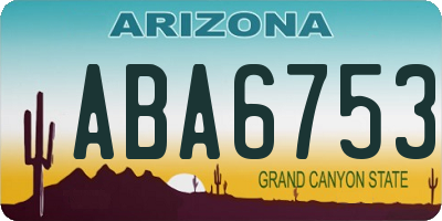 AZ license plate ABA6753