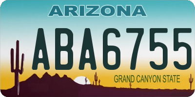 AZ license plate ABA6755