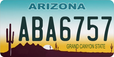 AZ license plate ABA6757