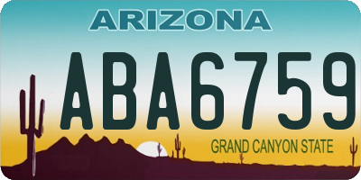 AZ license plate ABA6759