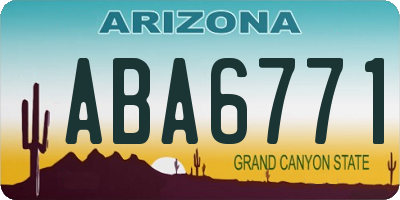 AZ license plate ABA6771