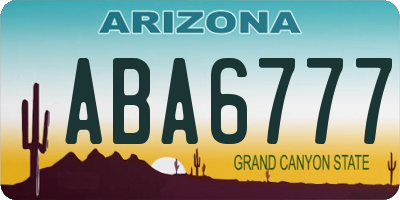 AZ license plate ABA6777
