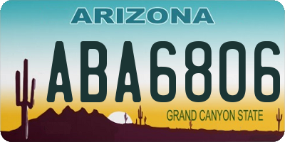 AZ license plate ABA6806