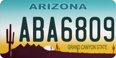 AZ license plate ABA6809