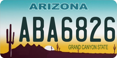 AZ license plate ABA6826