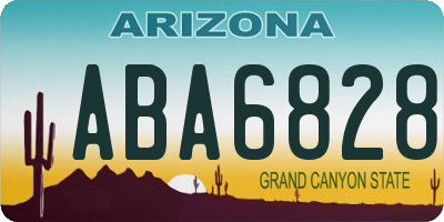 AZ license plate ABA6828