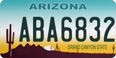 AZ license plate ABA6832