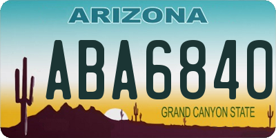 AZ license plate ABA6840