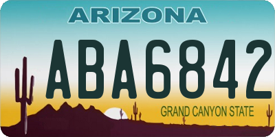 AZ license plate ABA6842