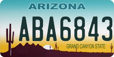 AZ license plate ABA6843