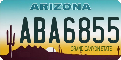 AZ license plate ABA6855