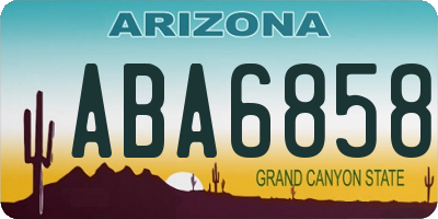 AZ license plate ABA6858