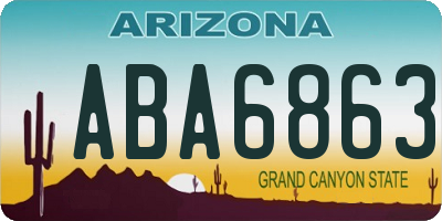 AZ license plate ABA6863