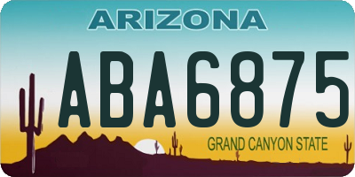 AZ license plate ABA6875