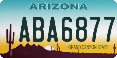 AZ license plate ABA6877