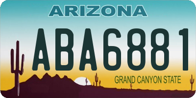 AZ license plate ABA6881