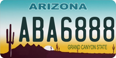 AZ license plate ABA6888