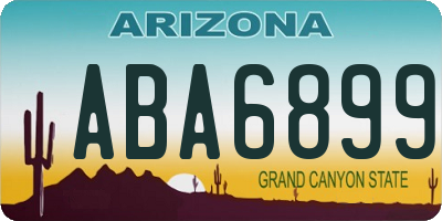 AZ license plate ABA6899