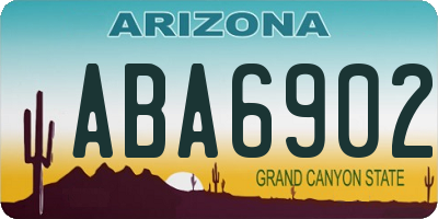 AZ license plate ABA6902