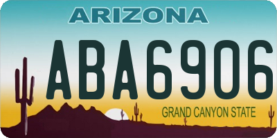 AZ license plate ABA6906