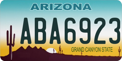 AZ license plate ABA6923