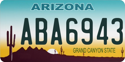AZ license plate ABA6943
