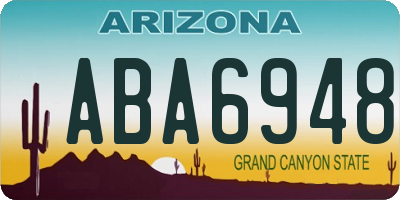 AZ license plate ABA6948