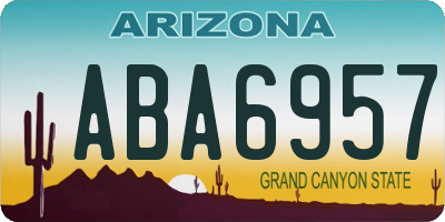 AZ license plate ABA6957