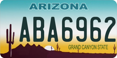 AZ license plate ABA6962